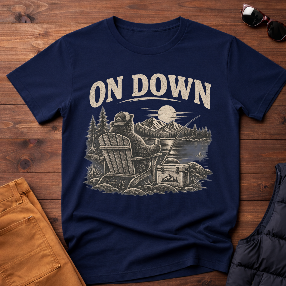 Relaxed Bear Fishing T-Shirt