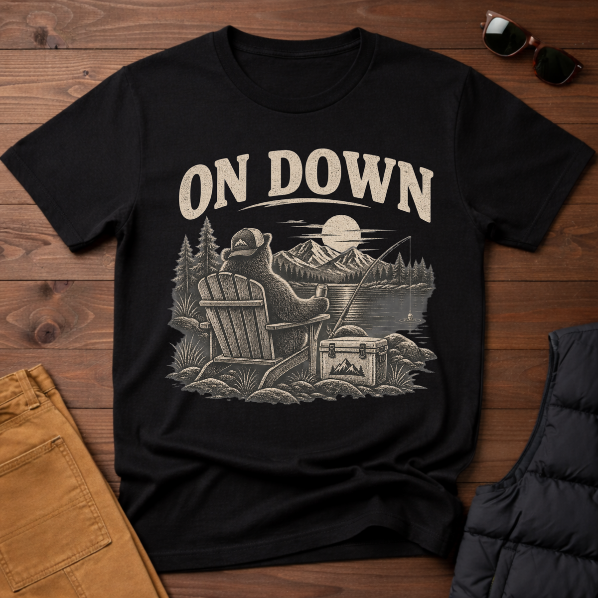 Relaxed Bear Fishing T-Shirt