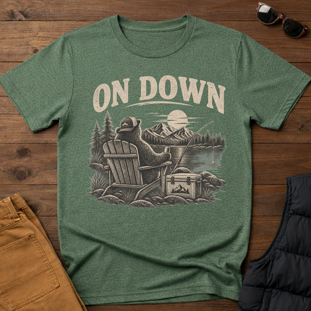 Relaxed Bear Fishing T-Shirt