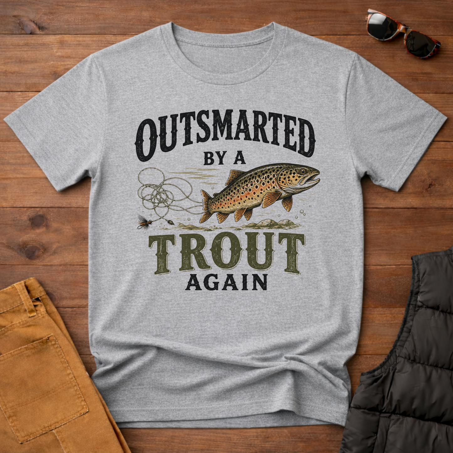 Outsmarted By A Trout Again T-Shirt
