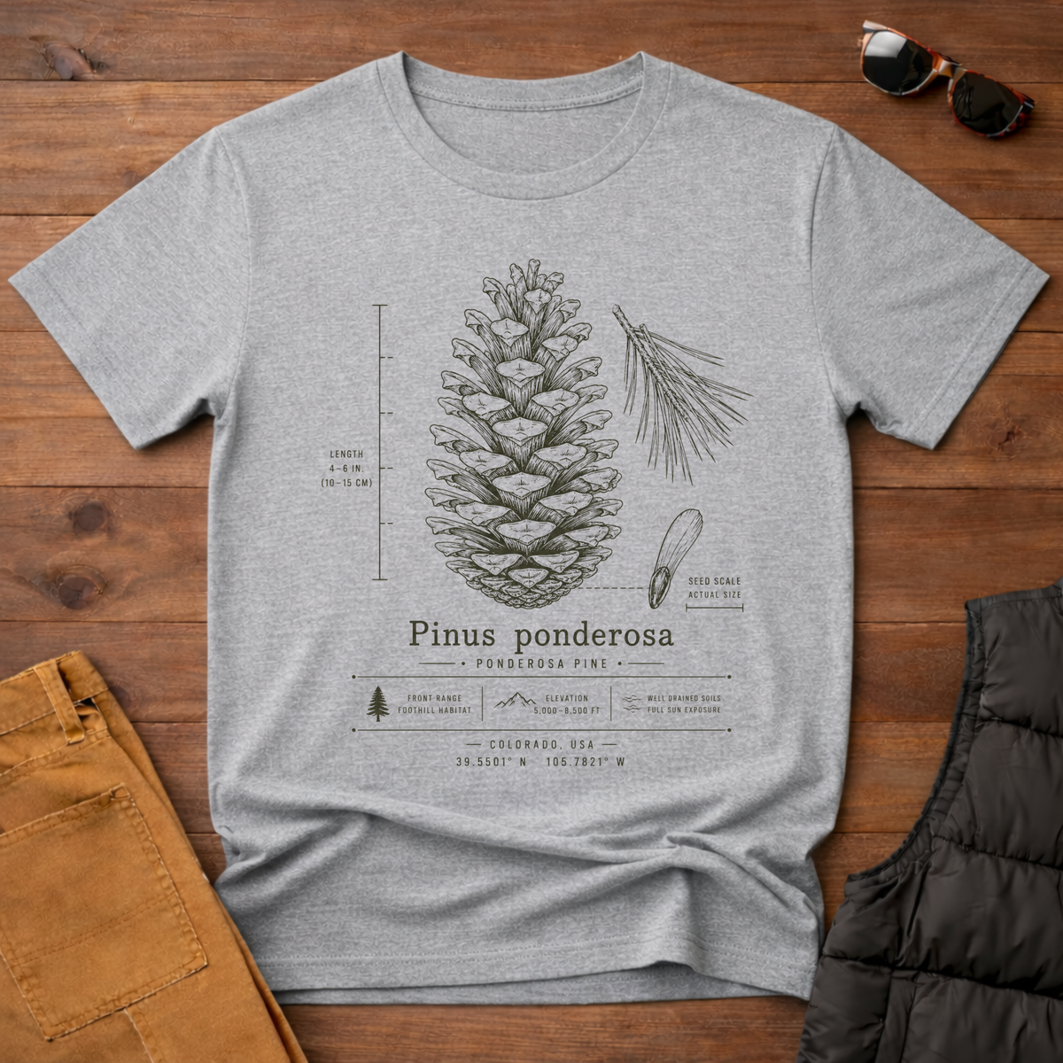 Ponderosa Pine Botanical Specimen Tee