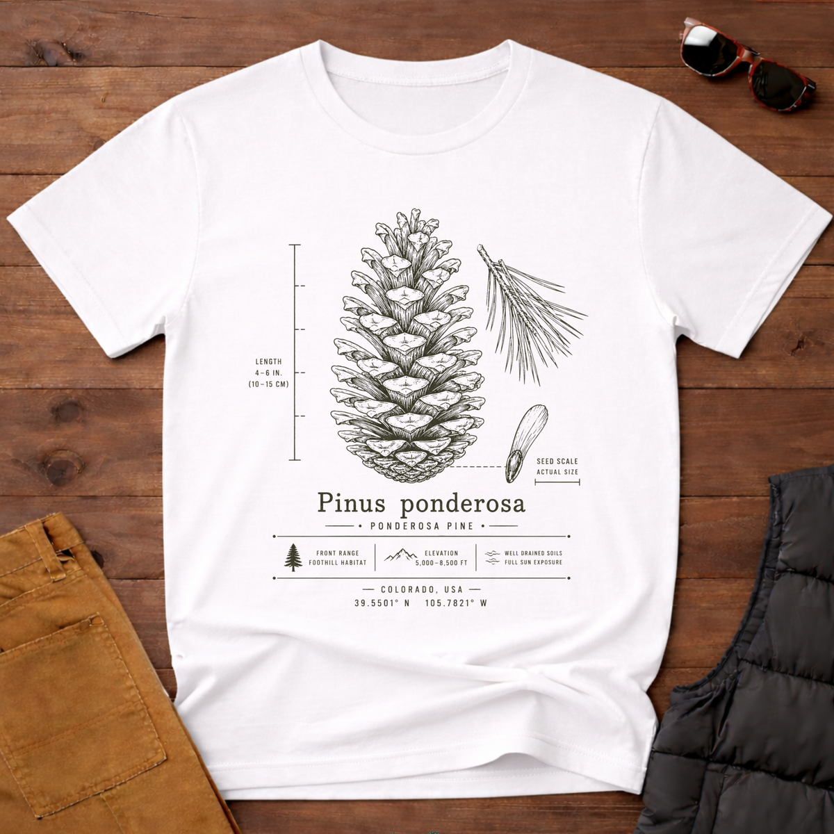 Ponderosa Pine Botanical Specimen Tee