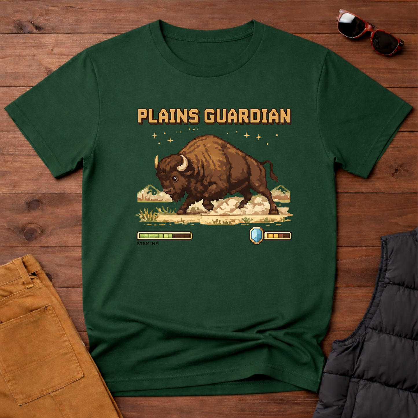 8-Bit Plains Guardian Bison T-Shirt | Yampa Roots