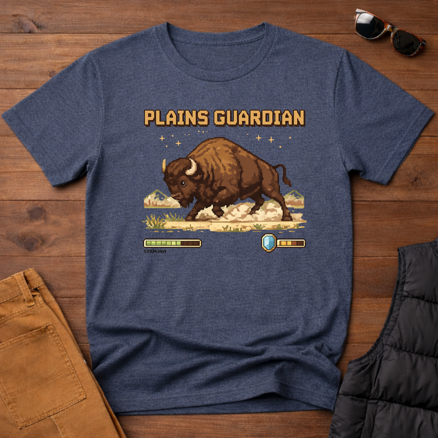 8-Bit Plains Guardian Bison T-Shirt | Yampa Roots