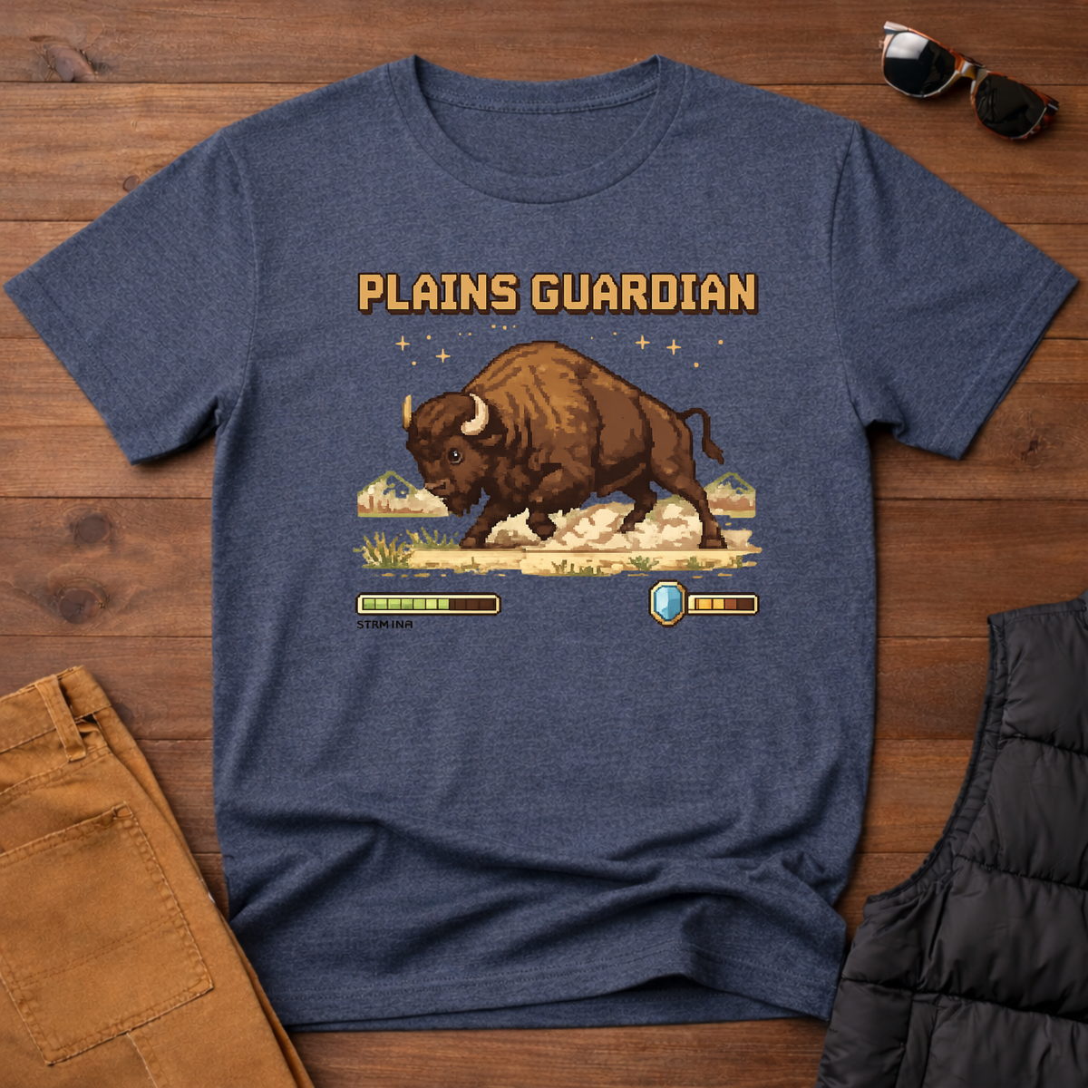 8-Bit Plains Guardian Bison T-Shirt