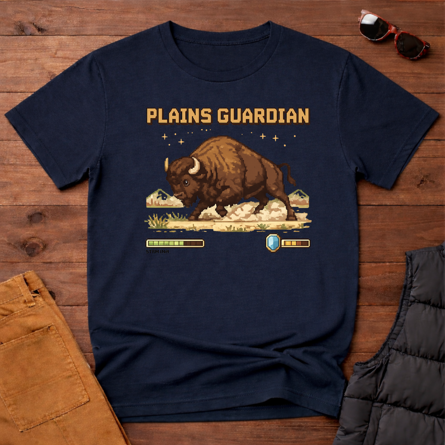8-Bit Plains Guardian Bison T-Shirt | Yampa Roots