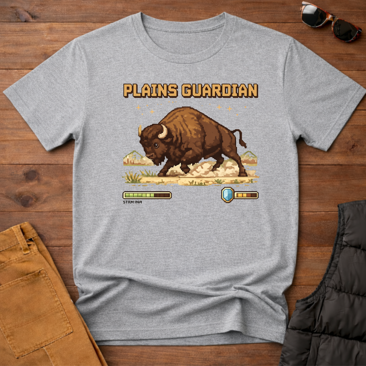8-Bit Plains Guardian Bison T-Shirt