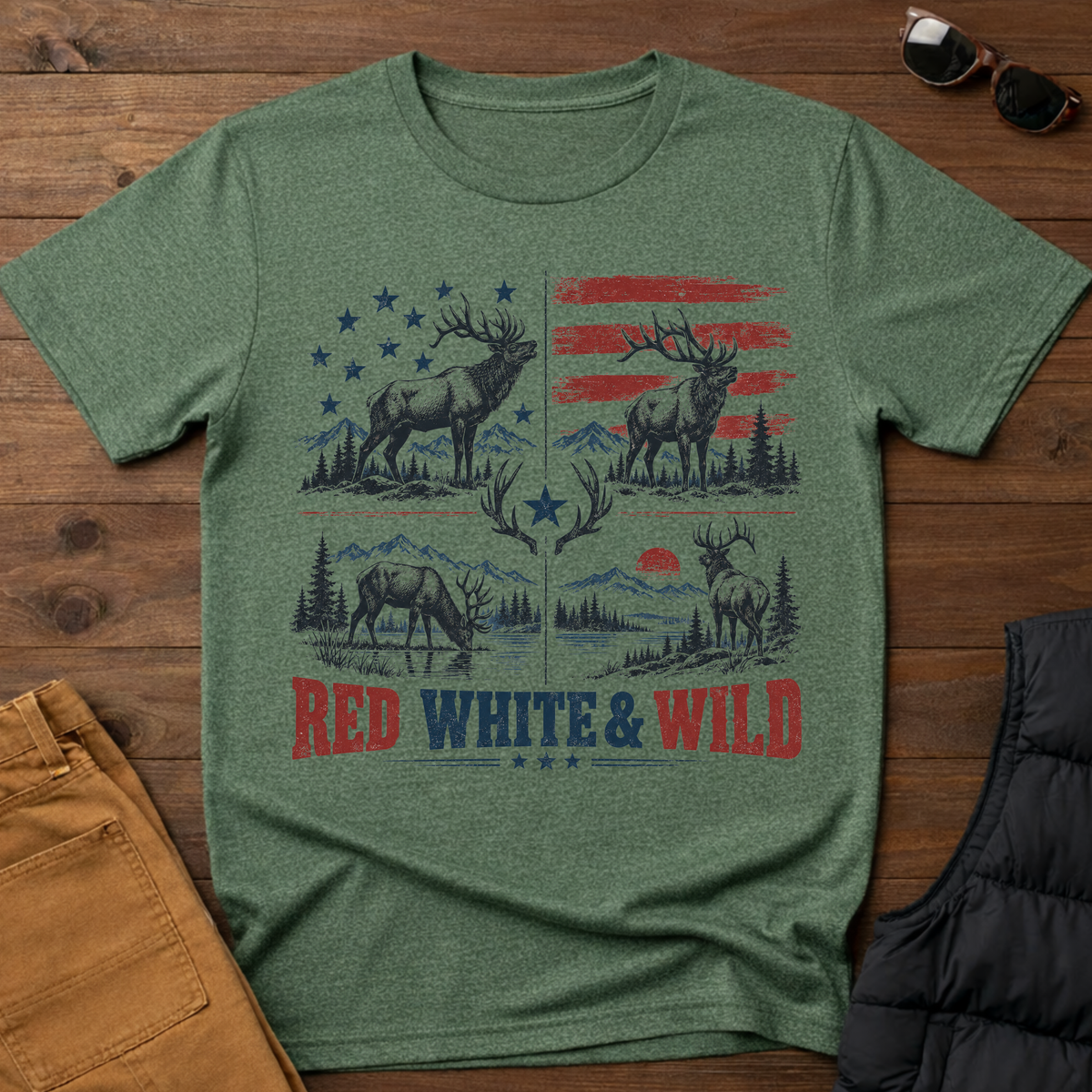 Red White & Wild Tee