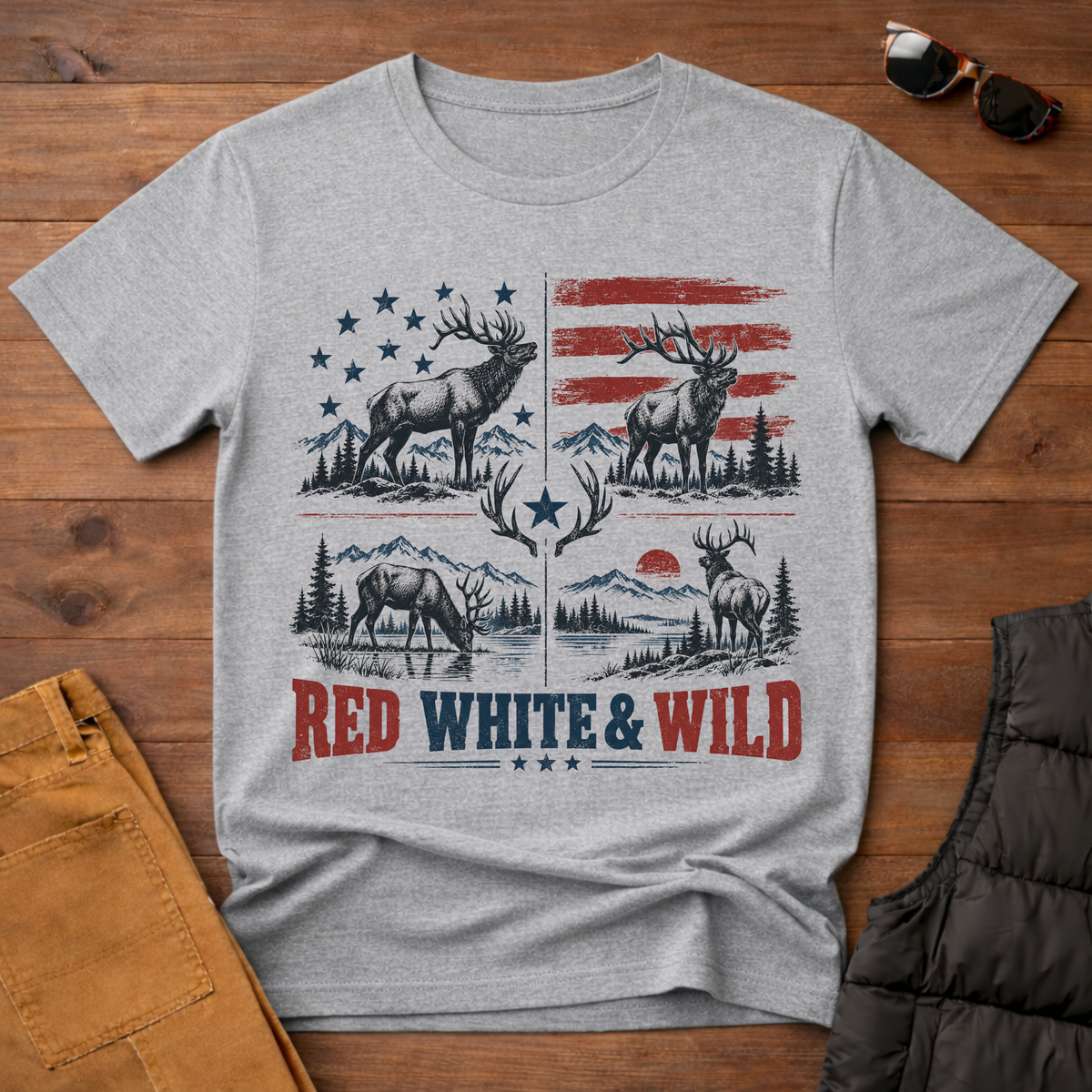 Red White & Wild Tee