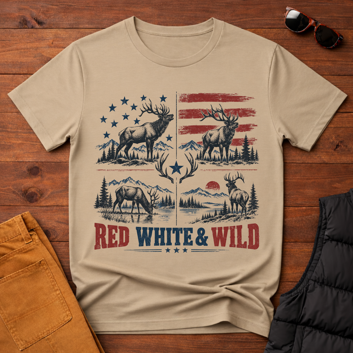 Red White & Wild Tee