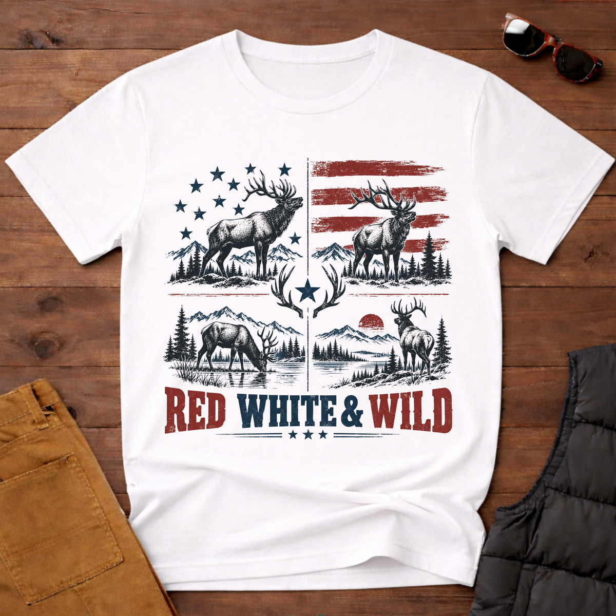 Red White & Wild Tee