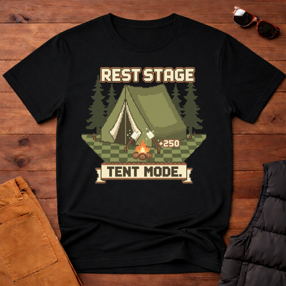 8-Bit-Rest Stage Tent Mode T-Shirt