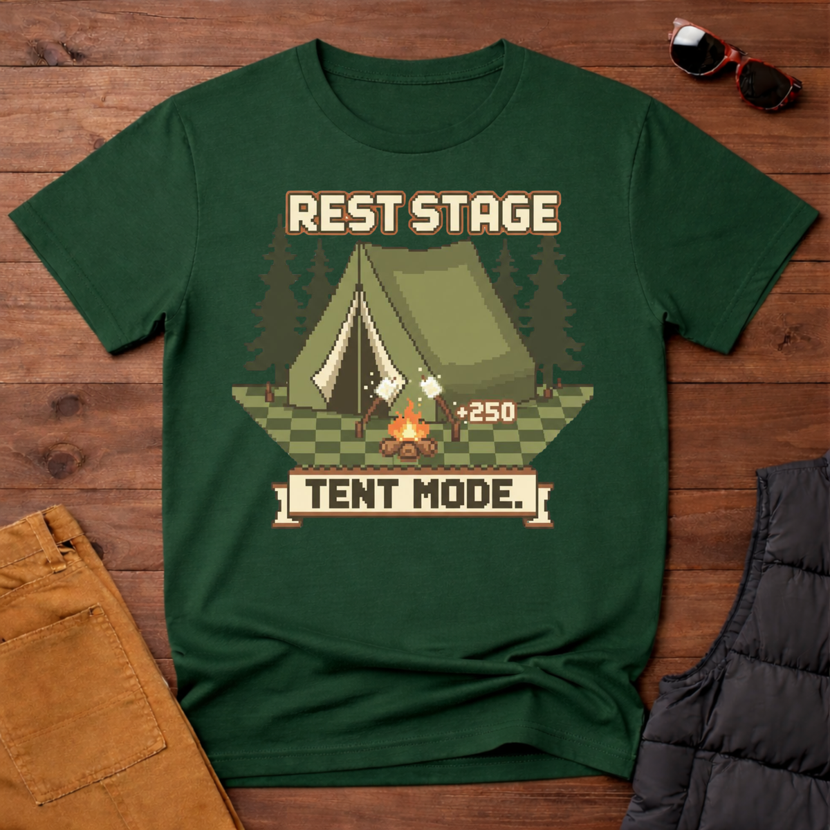 8-Bit-Rest Stage Tent Mode T-Shirt