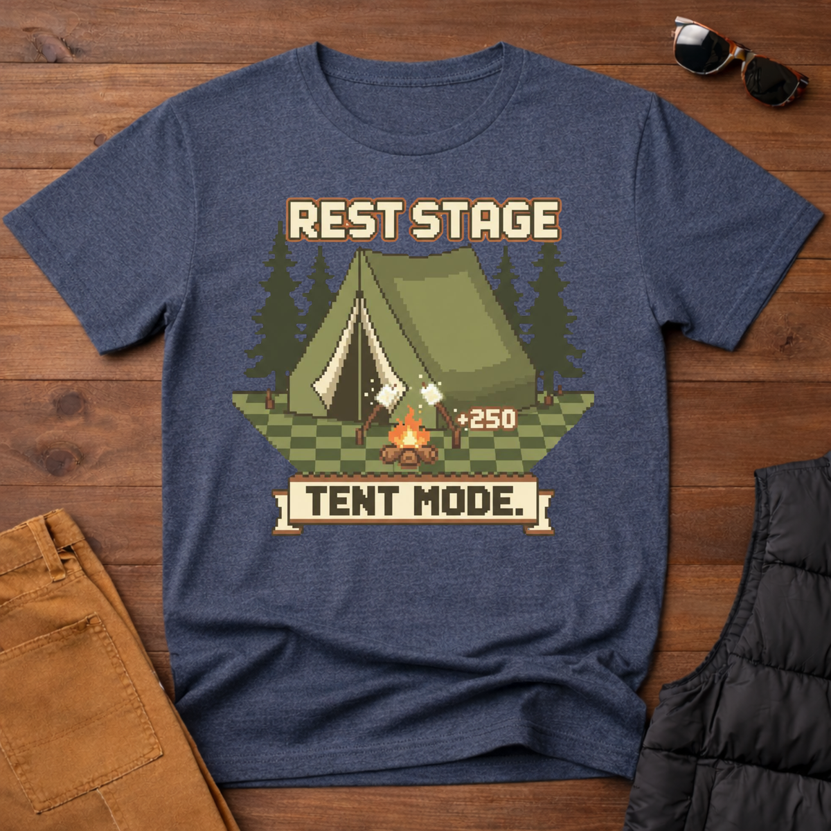 8-Bit-Rest Stage Tent Mode T-Shirt