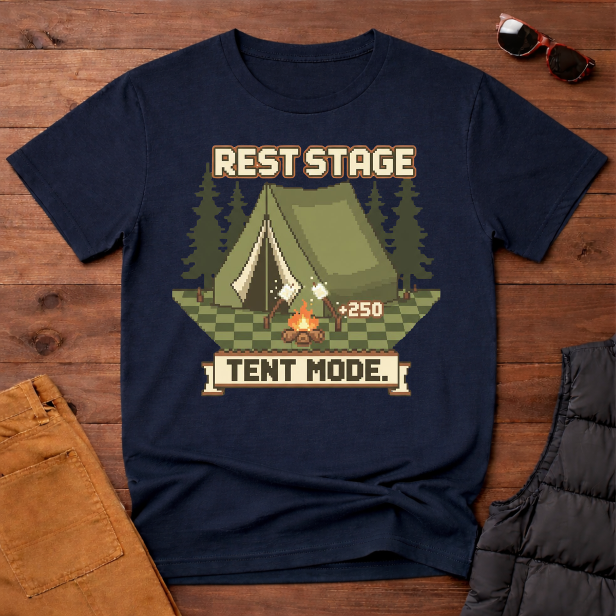 8-Bit-Rest Stage Tent Mode T-Shirt