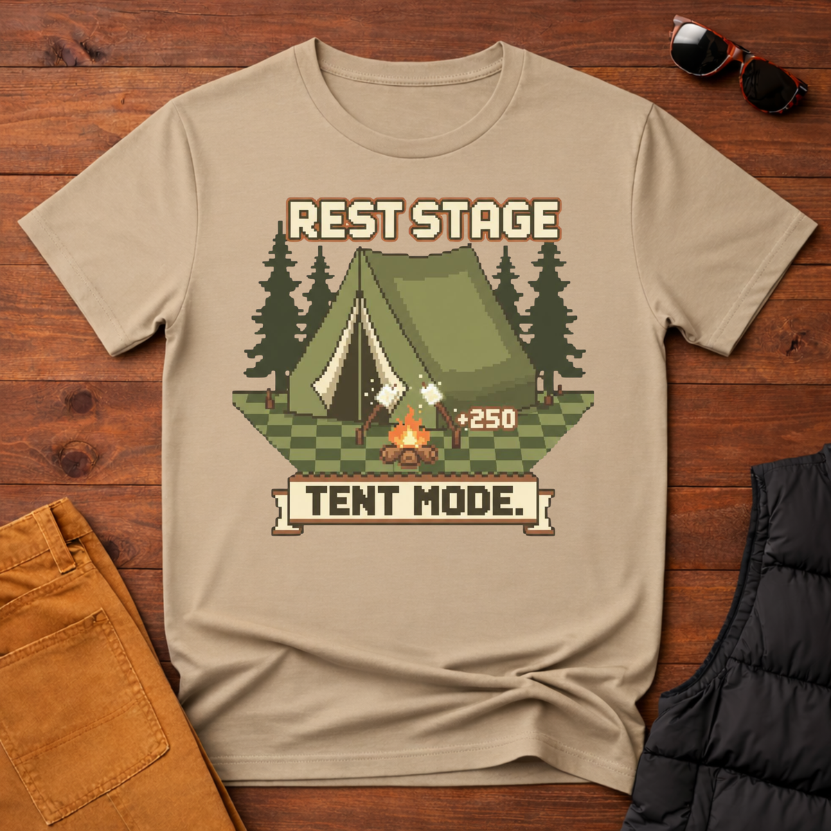 8-Bit-Rest Stage Tent Mode T-Shirt