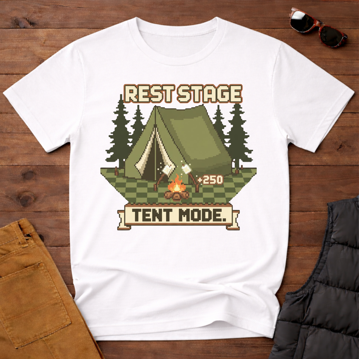 8-Bit-Rest Stage Tent Mode T-Shirt