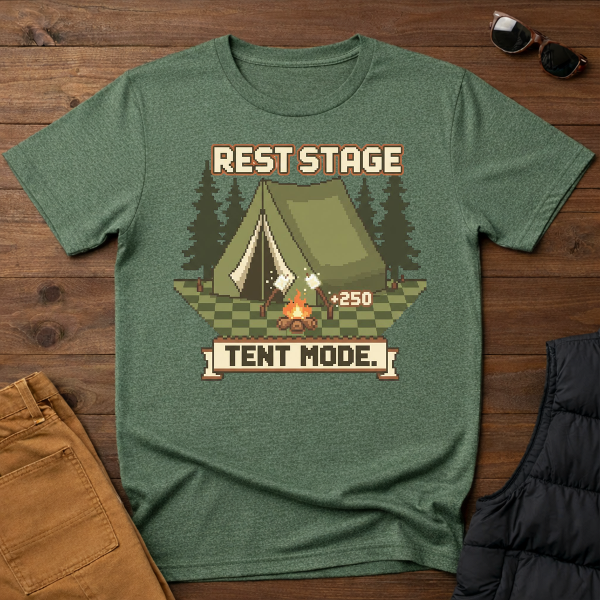8-Bit-Rest Stage Tent Mode T-Shirt