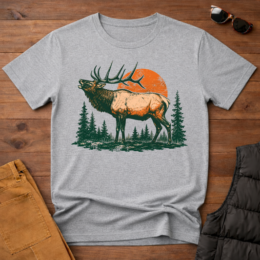 Retro Bugling Elk T-Shirt