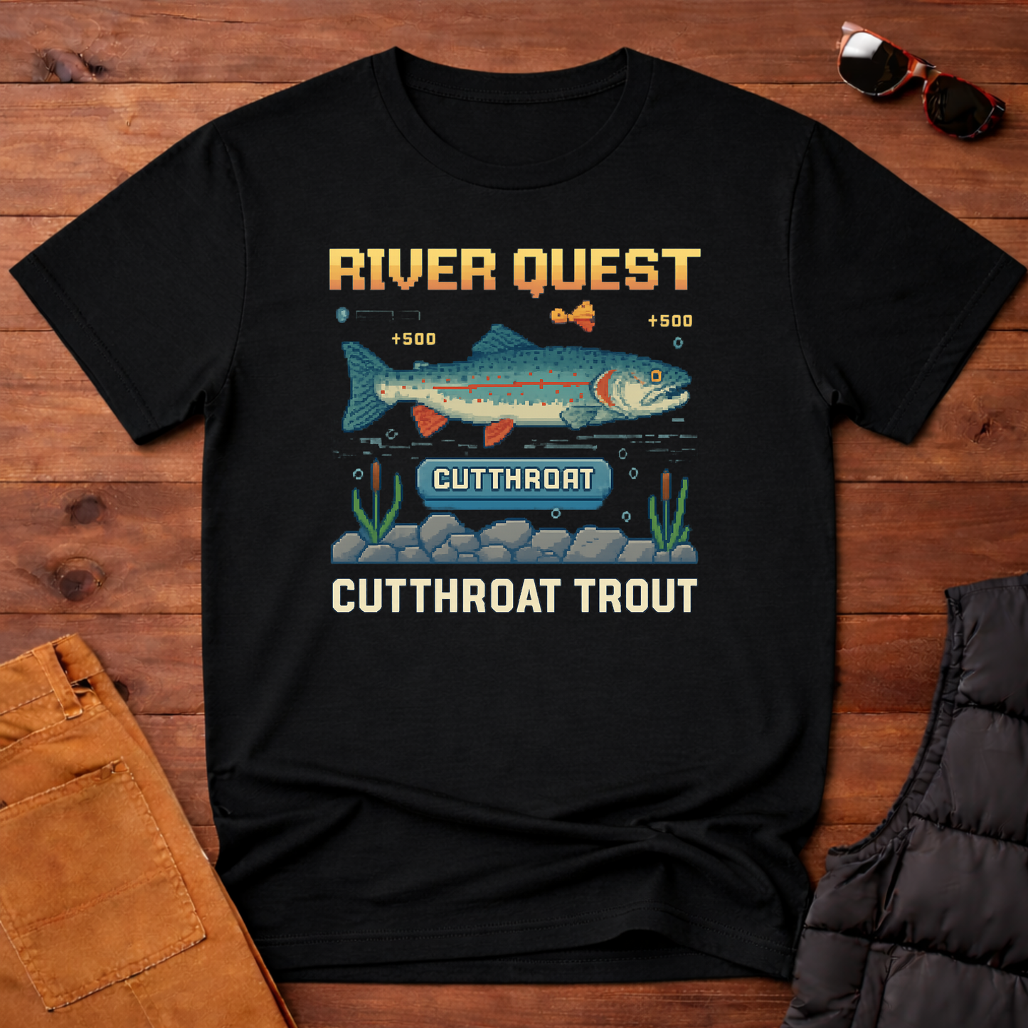 8-Bit Cutthroat Trout River Quest T-Shirt | Yampa Roots