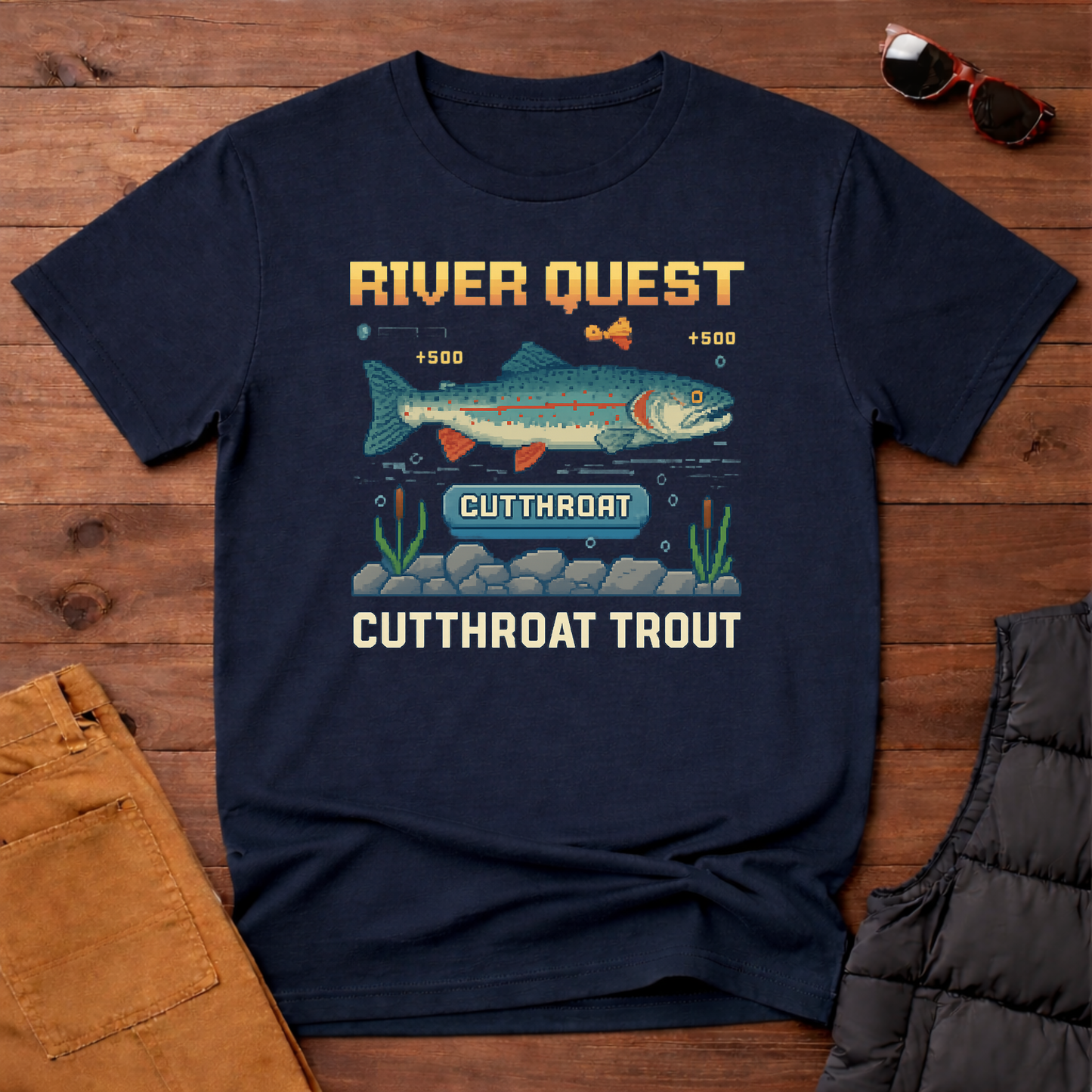 8-Bit Cutthroat Trout River Quest T-Shirt | Yampa Roots
