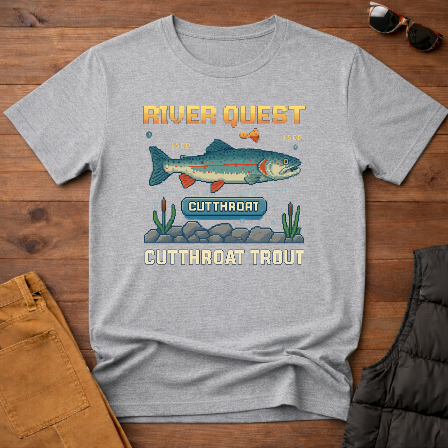 8-Bit Cutthroat Trout River Quest T-Shirt | Yampa Roots