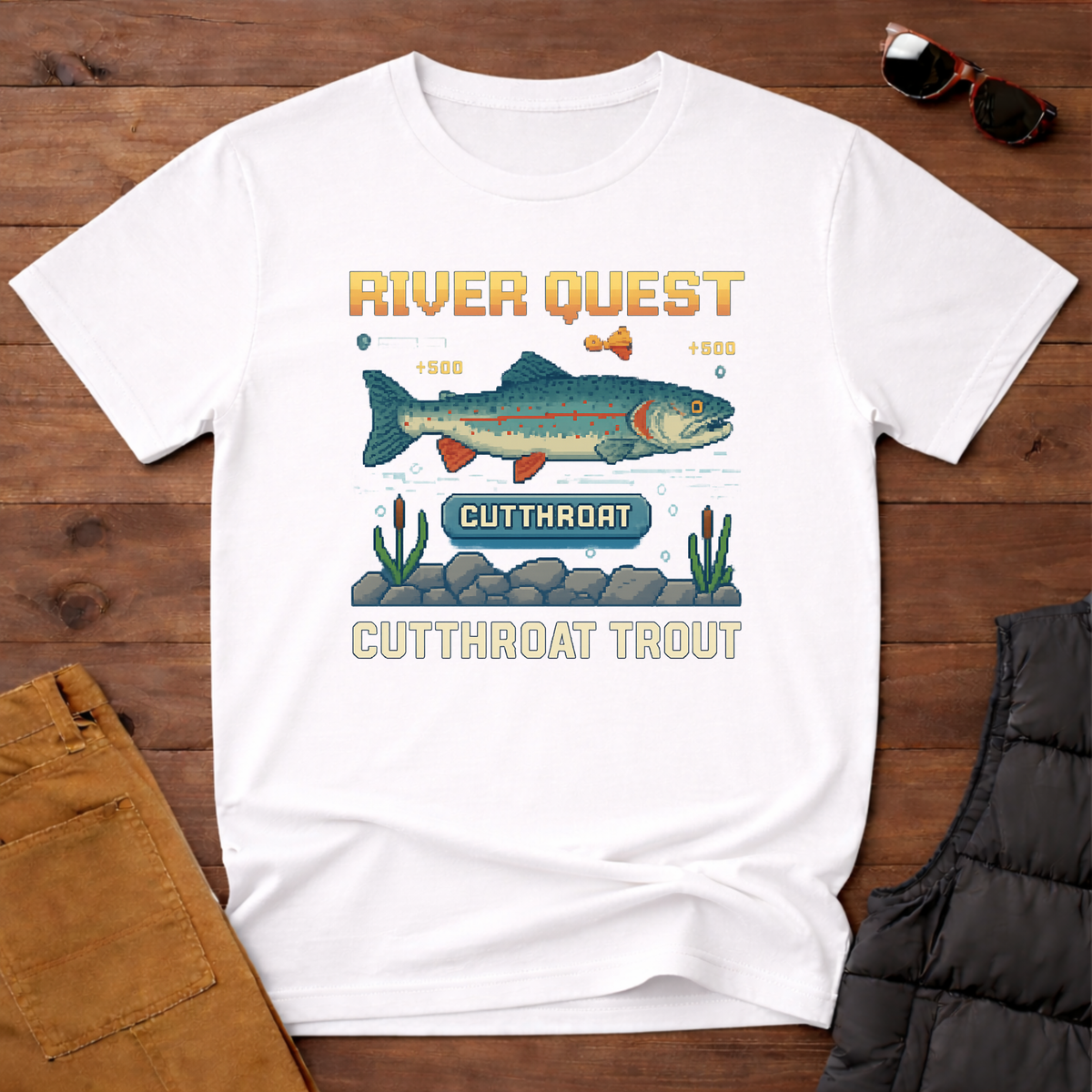 8-Bit Cutthroat Trout River Quest T-Shirt