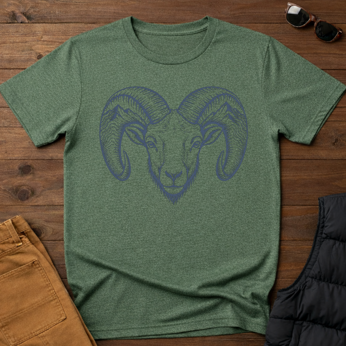 Bighorn Ram Portrait T-Shirt