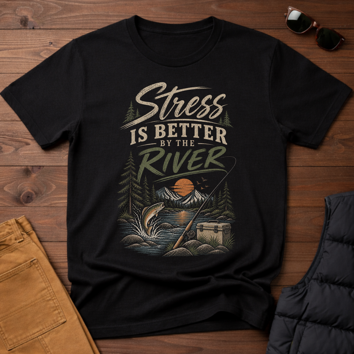 Stress Is Better By The River T-Shirt