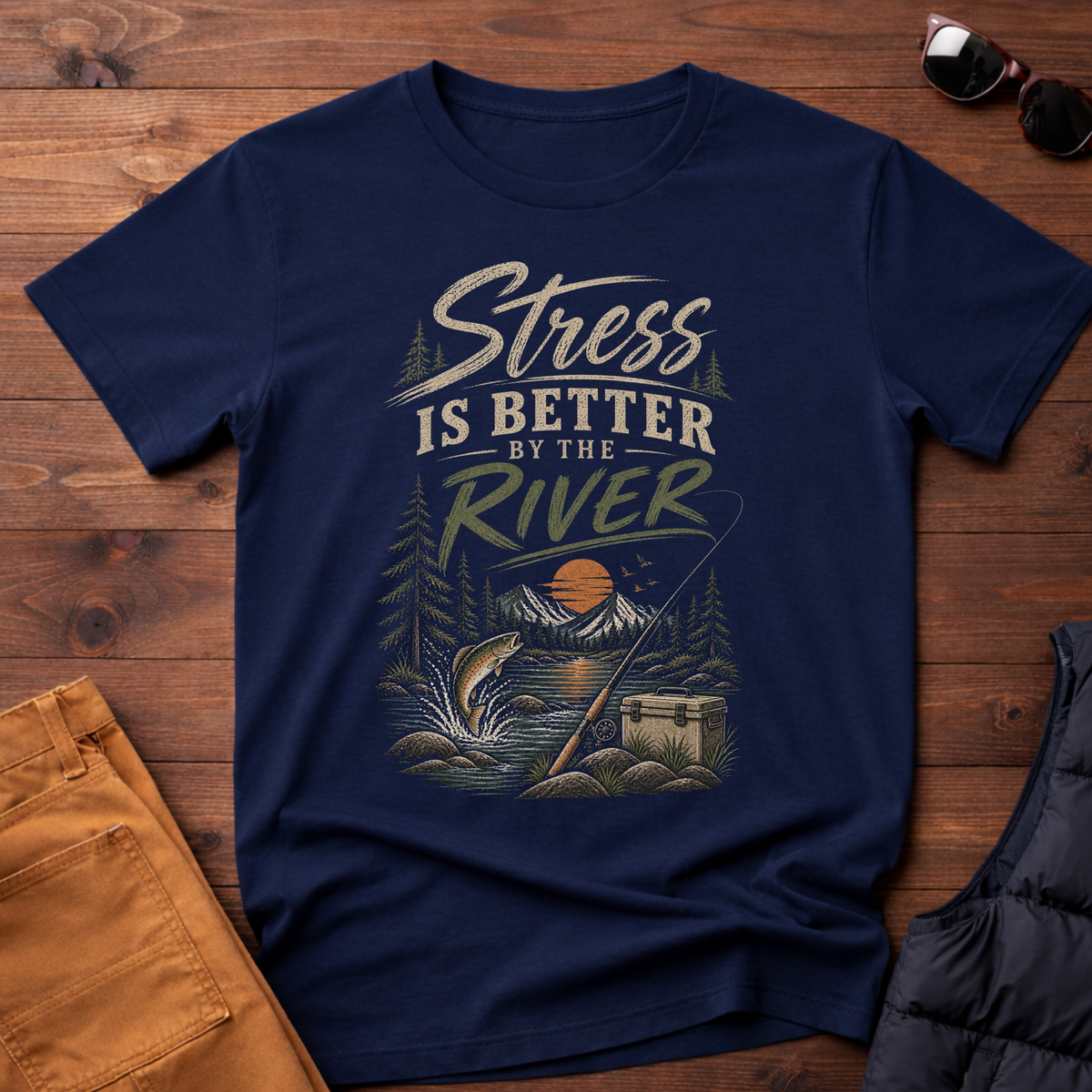 Stress Is Better By The River T-Shirt