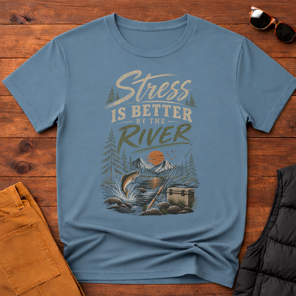 Stress Is Better By The River T-Shirt