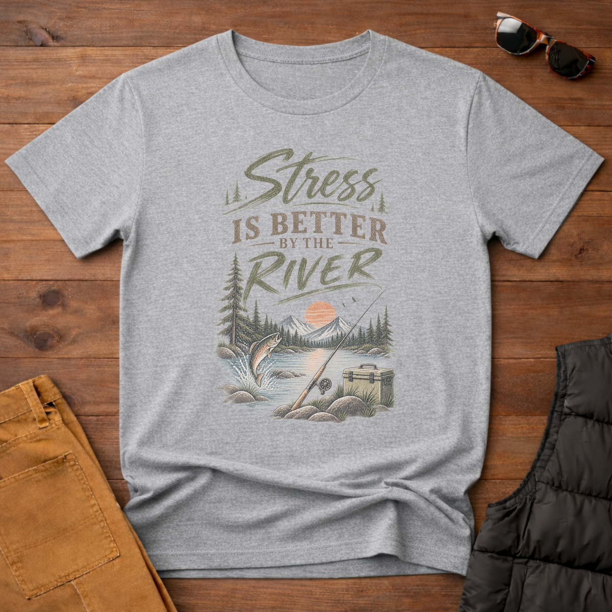 Stress Is Better By The River T-Shirt