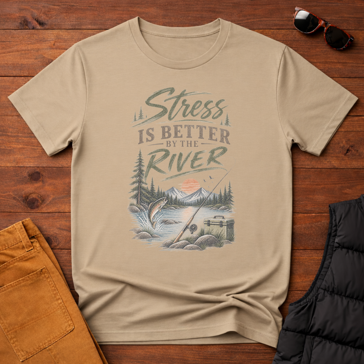 Stress Is Better By The River T-Shirt