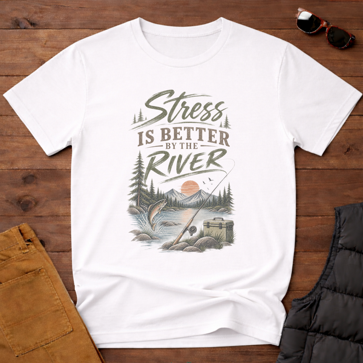 Stress Is Better By The River T-Shirt