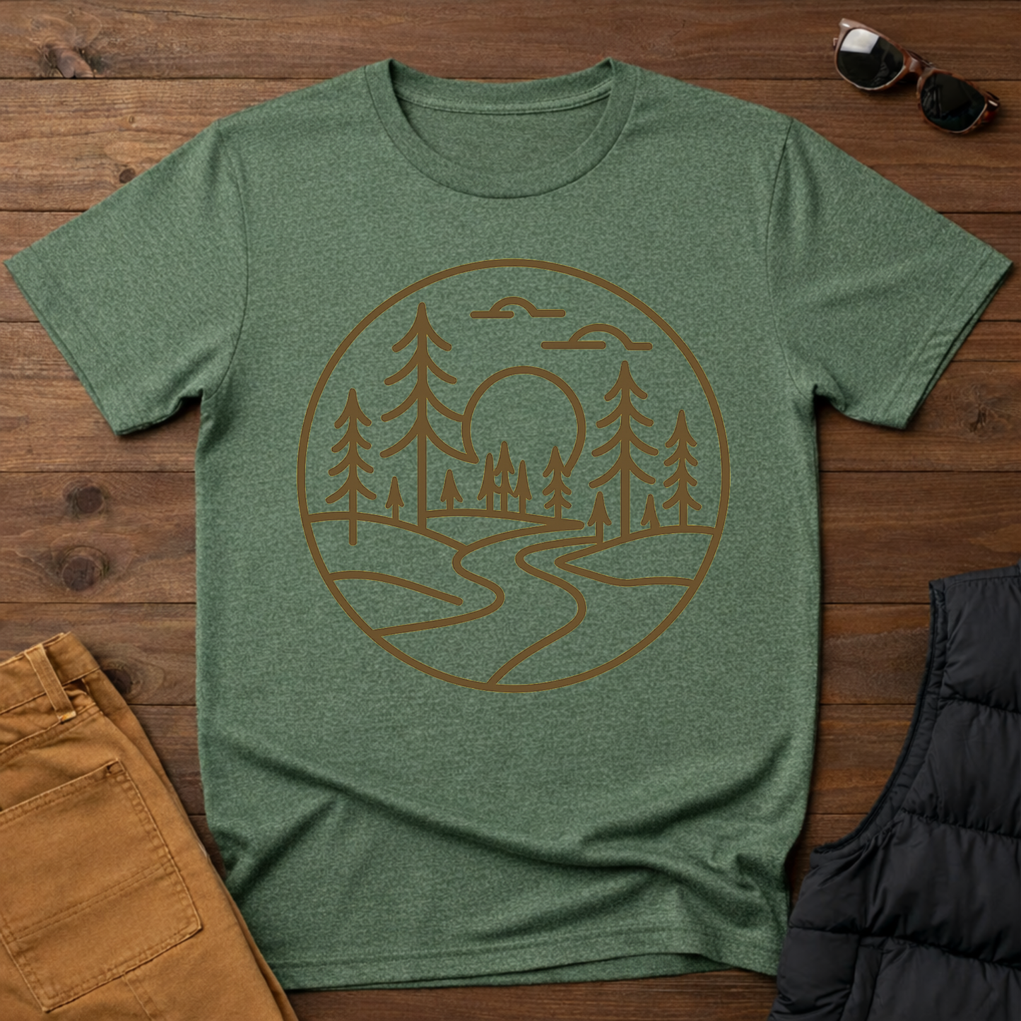Sunset Pines Minimalist T-Shirt