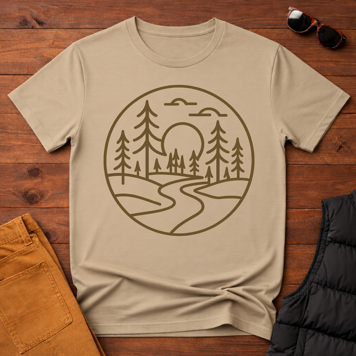 Sunset Pines Minimalist T-Shirt