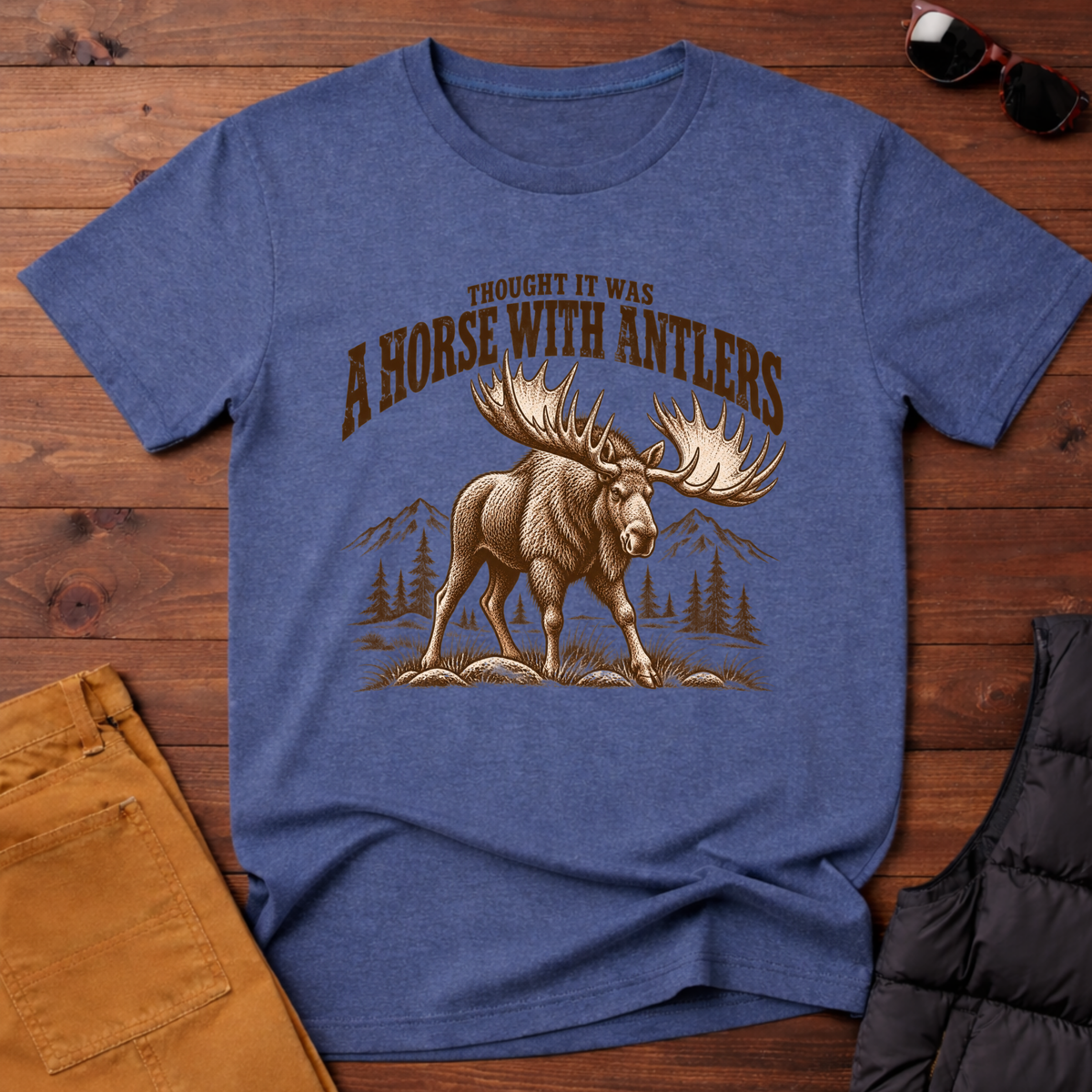 Thought It Was a Horse With Antlers Moose Tee