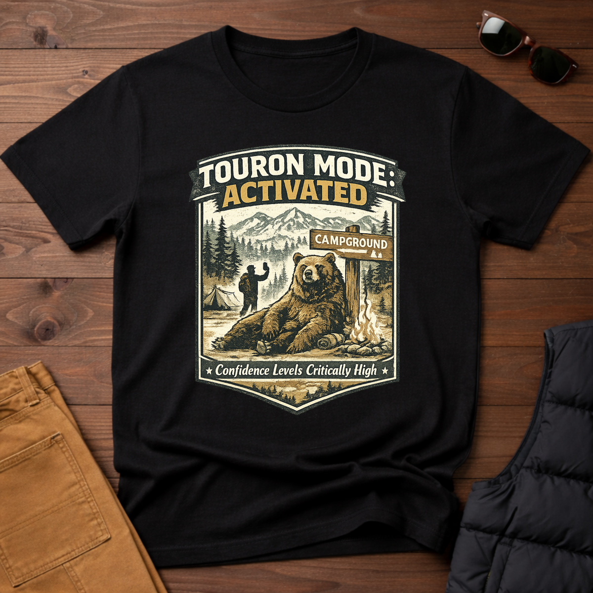 Touron Mode: Activated – Confidence Levels Critically High Bear T-Shirt