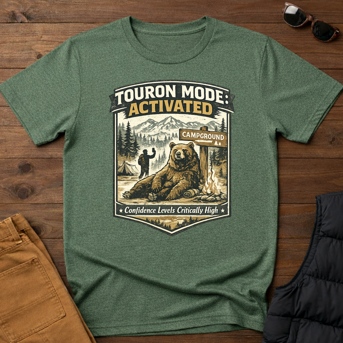 Touron Mode: Activated – Confidence Levels Critically High Bear T-Shirt