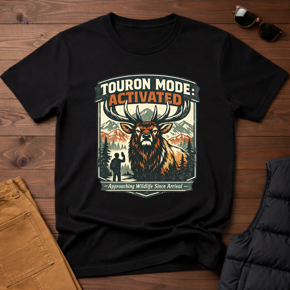Touron Mode: Activated – Approaching Wildlife Since Arrival Elk T-Shirt