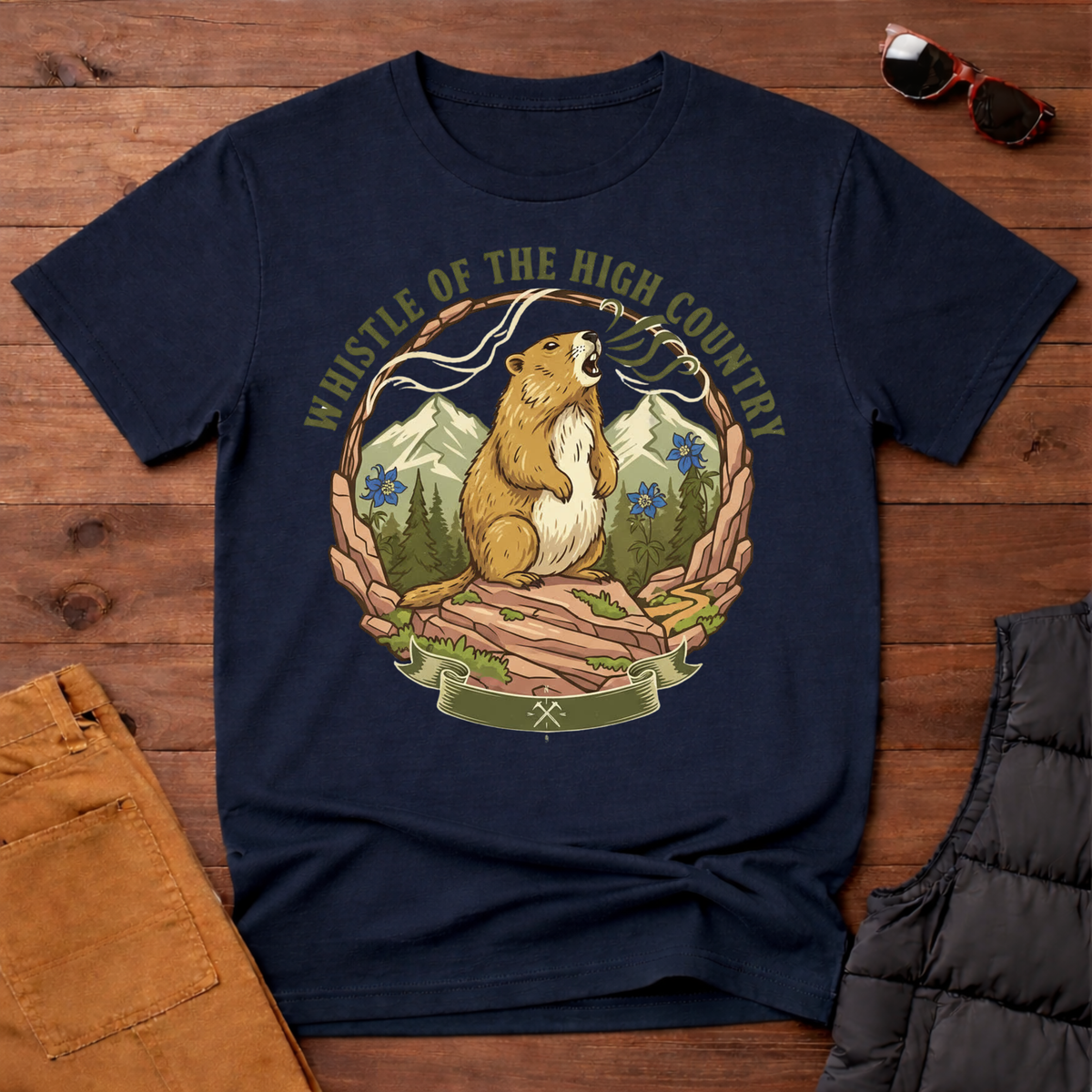 Whistle of the High Country- Yellow Bellied Marmot T-Shirt