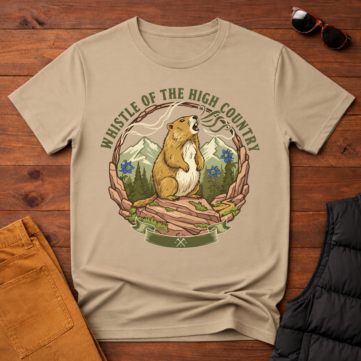 Whistle of the High Country- Yellow Bellied Marmot T-Shirt
