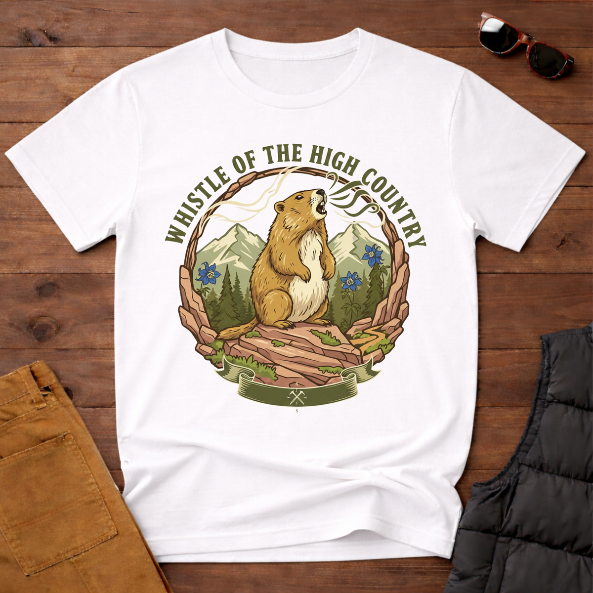 Whistle of the High Country- Yellow Bellied Marmot T-Shirt