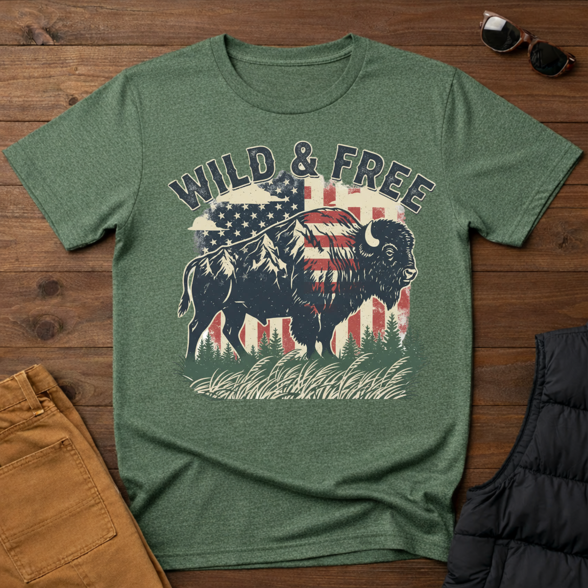 Wild And Free Buffalo T-Shirt