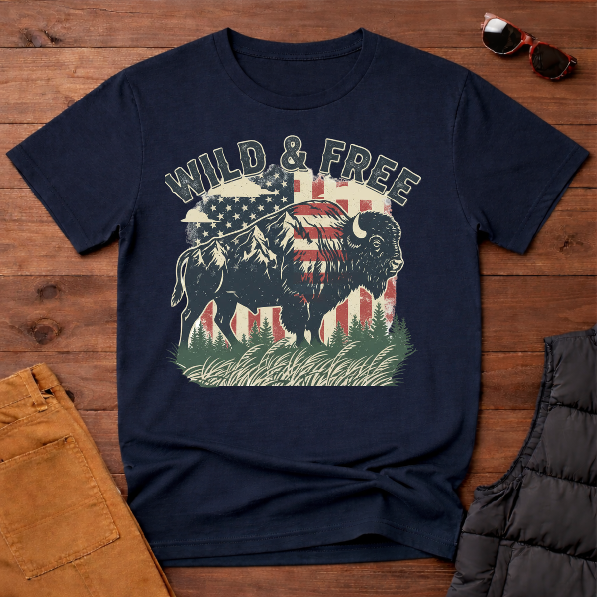 Wild And Free Buffalo T-Shirt