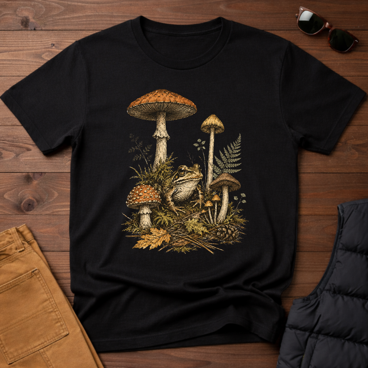Woodland Frog & Mushroom T-Shirt