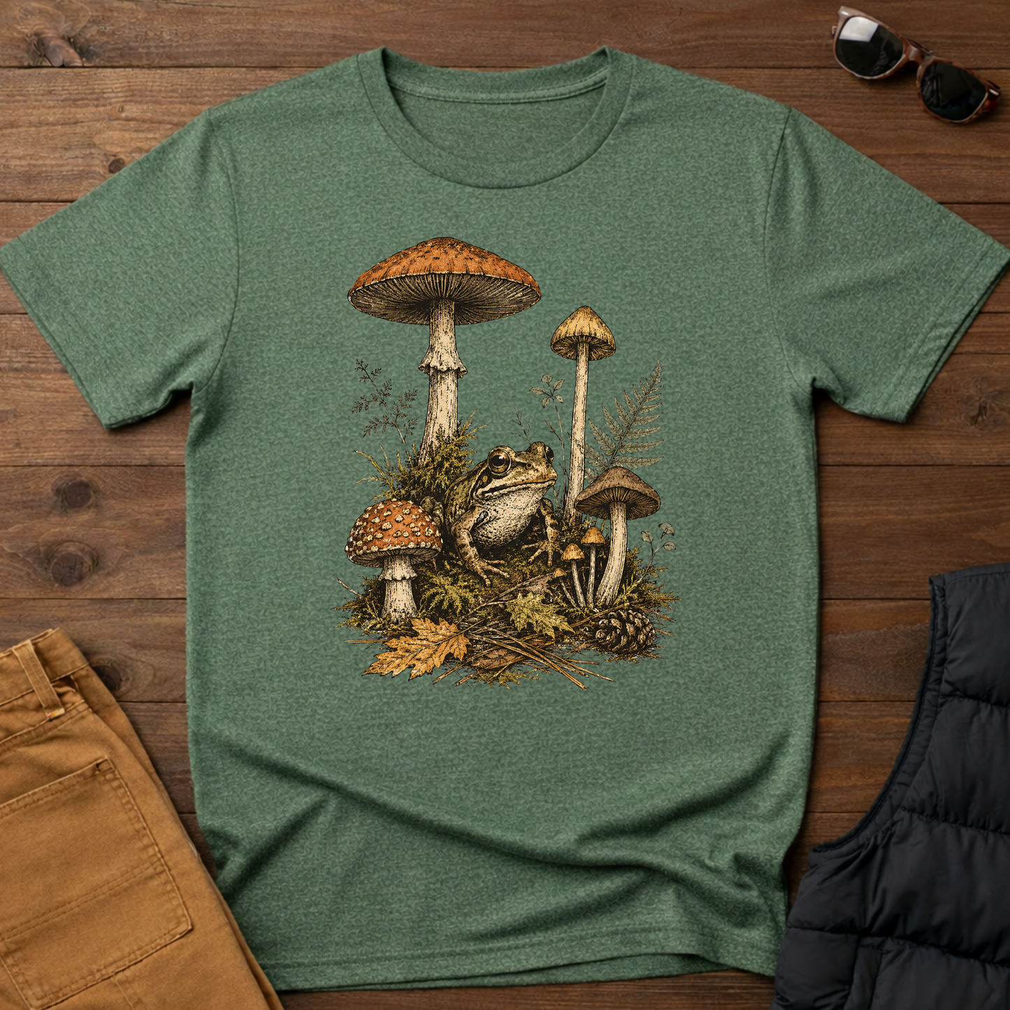 Woodland Frog & Mushroom T-Shirt