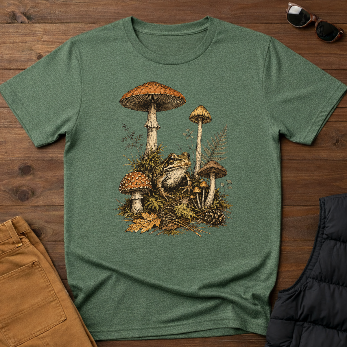 Woodland Frog & Mushroom T-Shirt