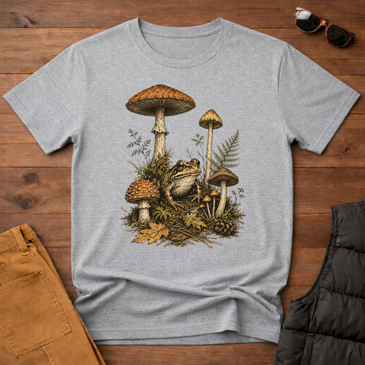Woodland Frog & Mushroom T-Shirt