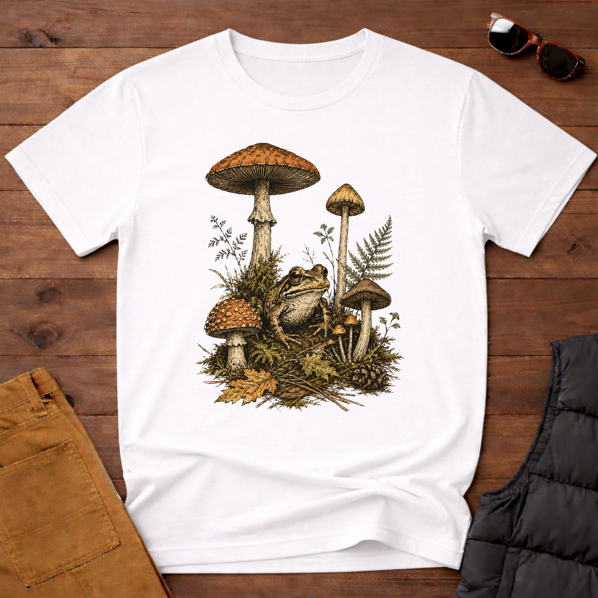 Woodland Frog & Mushroom T-Shirt